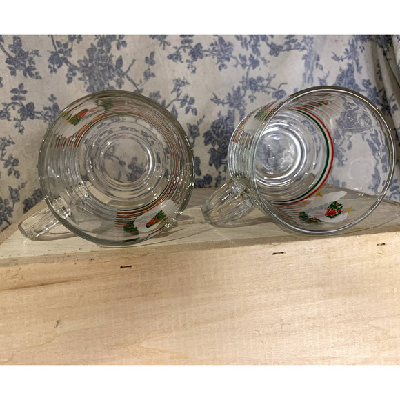 Vintage Libbey Set of 2 Goose Wreath Christmas Mugs - Picture 8 of 8